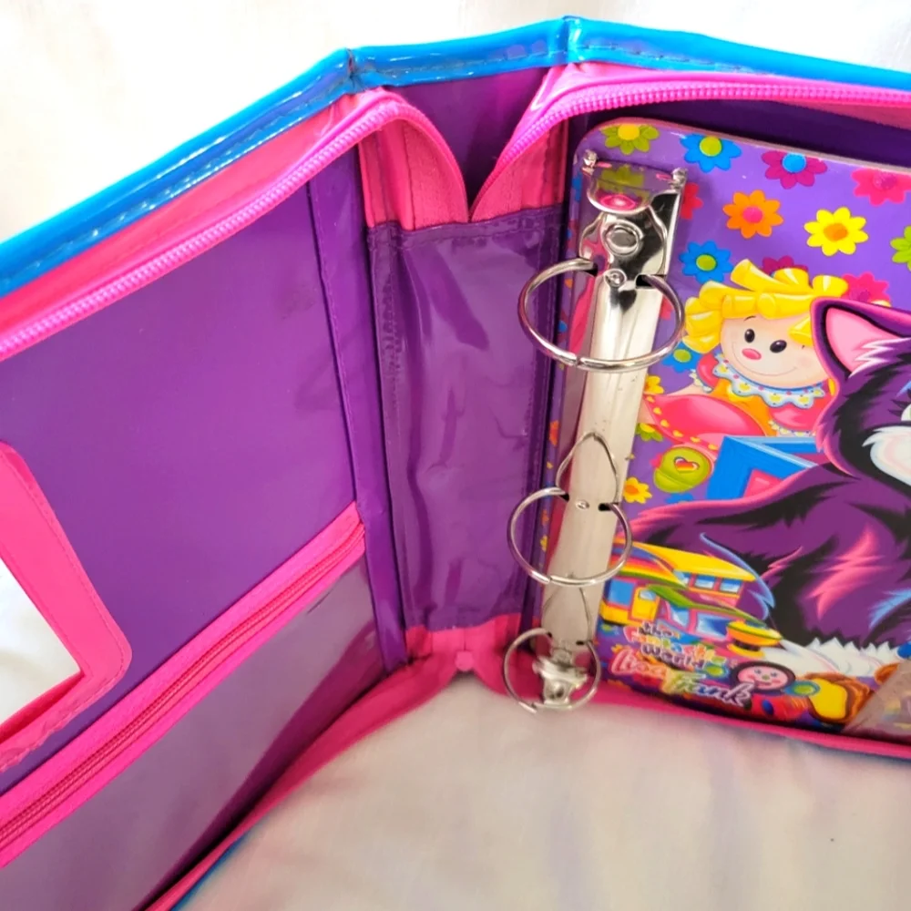 Vintage Lisa Frank Zippered 3 Ring Binder 